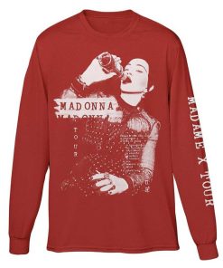 Wholesale Madonna T-Shirt Rossa A Maniche Lunghe Madame X