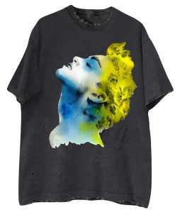 Online Madonna T-Shirt Nera Acquerello True Blue